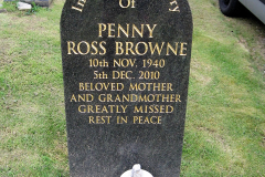 N10 - In loving memory of Penny Ross Browne, 10th Nov 1940, 5th Dec. 2010.  Beloved Mother and Grandmother.  Greatly missed.  Rest in Peace.